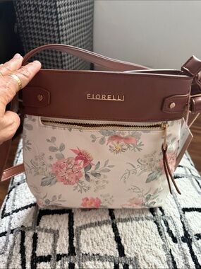 Fiorelli Floral Crossbody Bag in Brown and Cream